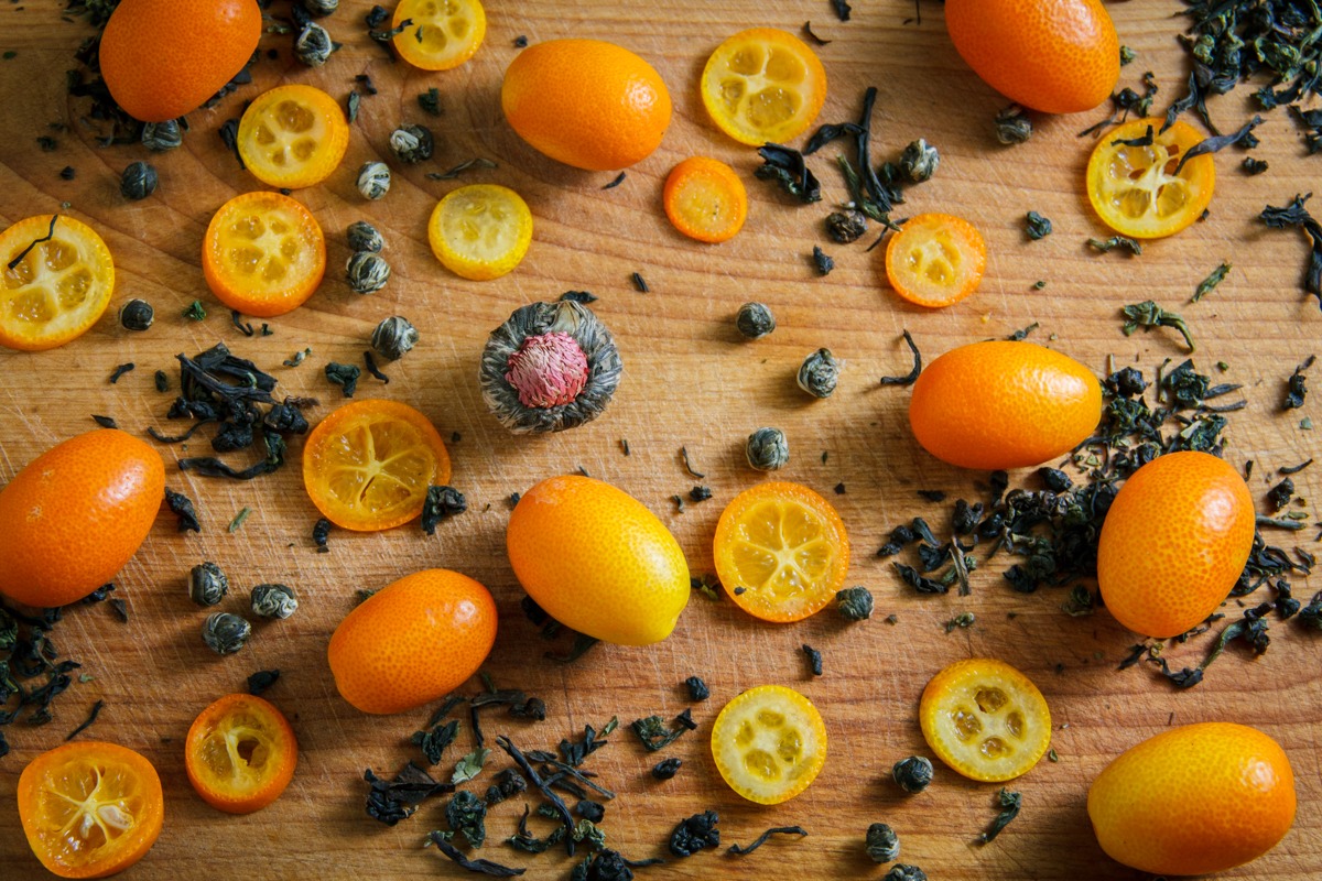 Tea and Kumquats Wood BG