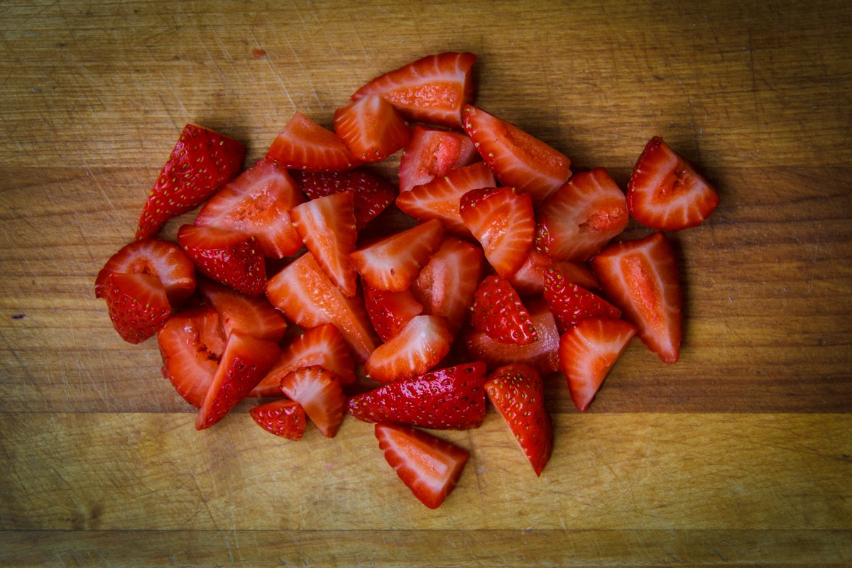 Sliced strawberries